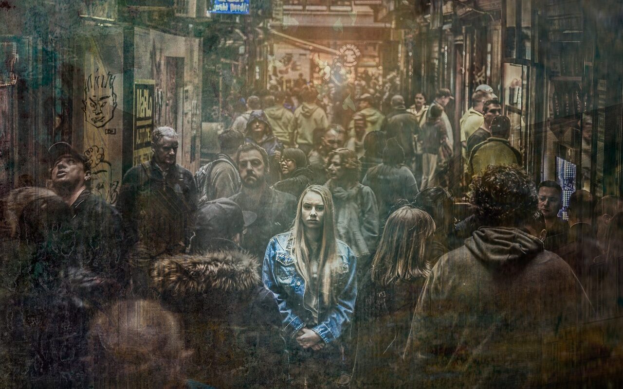 angst i en gruppe af mennesker