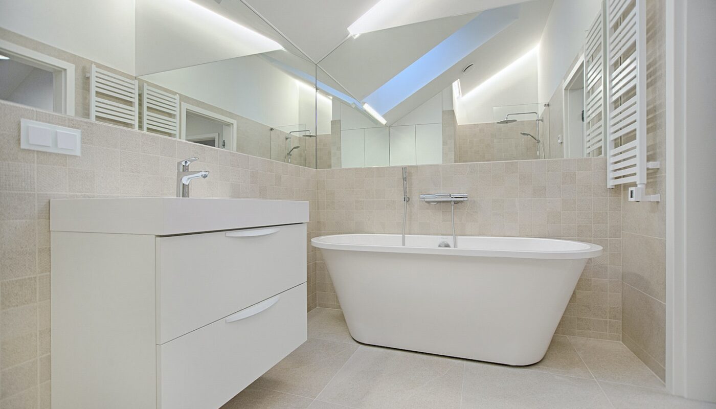 White Bathtub in Bathroom