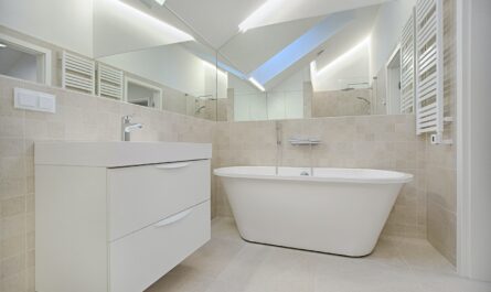 White Bathtub in Bathroom